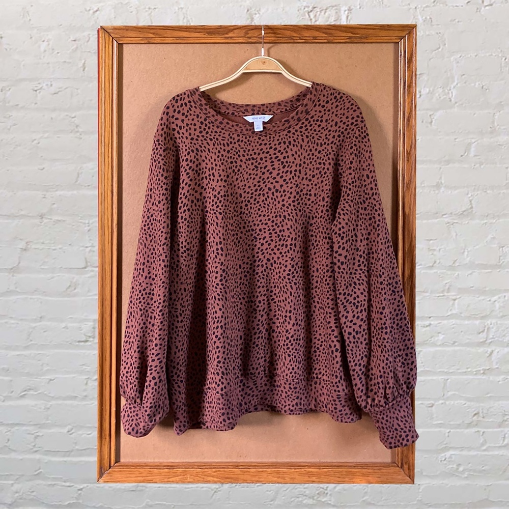 Nine West XL Top In a Leopard Print